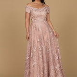 Off Shoulder A-Line Gown | Lara 29122