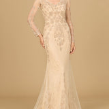 Long Sleeve Lace Mermaid Gown