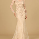 Long Sleeve Lace Mermaid Gown