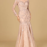 Long Sleeve, Mermaid Lace Gown