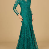 Mermaid, Long Sleeve Lace Gown
