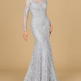 Mermaid, Long Sleeve Lace Gown