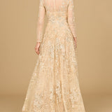 Lace Ballgown with Long Sleeves