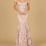Off Shoulder Mermaid Beaded Gown
