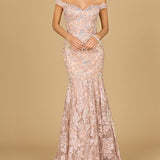 Off Shoulder Mermaid Beaded Gown