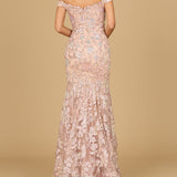 Off Shoulder Mermaid Beaded Gown