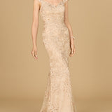 Mermaid Lace Gown with Cap Sleeves