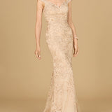 Mermaid Lace Gown with Cap Sleeves
