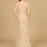 Mermaid Lace Gown with Cap Sleeves