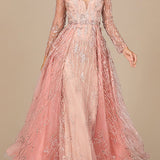 Elegant Overskirt Dress with Long Sleeves