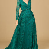 Elegant Overskirt Dress with Long Sleeves