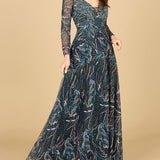 Lace Gown With Long Sleeves