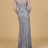 Long Sleeve Sheath Gown with Juliet Sleeves