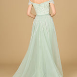Classic Off Shoulder Overskirt Gown
