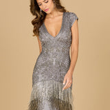 Beaded Fringe Short Cocktail Dress