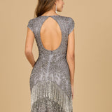 Beaded Fringe Short Cocktail Dress