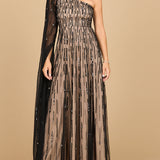 One Shoulder A-Line Gown
