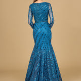 Mermaid, Long Sleeve Gown