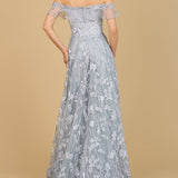 Flutter Off Shoulder Lace Gown