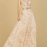 Lace Embellished A-Line Dress