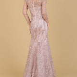 Long Sleeve Mermaid Beaded Gown
