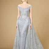 Off Shoulder Overskirt Gown