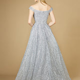Off Shoulder Overskirt Gown