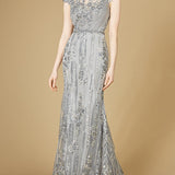 Cap Sleeve, Mermaid Lace Gown with High Neck OUTLET