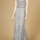 Cap Sleeve, Mermaid Lace Gown with High Neck OUTLET