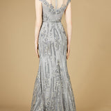 Cap Sleeve, Mermaid Lace Gown with High Neck OUTLET