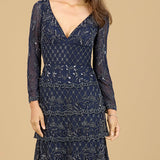 Knee Length, Long Sleeve Cocktail Dress