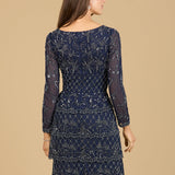 Knee Length, Long Sleeve Cocktail Dress