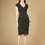 Cap Sleeve Midi Gown  - OUTLET