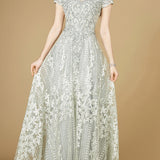 Cap Sleeve Lace A-Line Dress