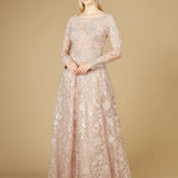 Long Sleeve High Neck Gown