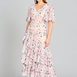 Cape Sleeve Print Dress- OUTLET