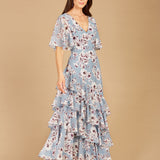 Cape Sleeve Print Dress- OUTLET