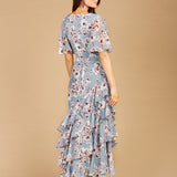 Cape Sleeve Print Dress- OUTLET