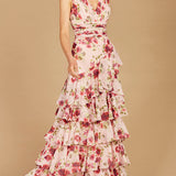 Ruffle Skirt Print Dress - OUTLET