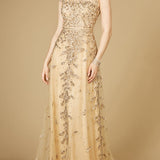 Inspired Lace Gown with Cap Sleeves