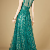 Inspired Lace Gown with Cap Sleeves