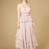 Plunging V-Neck Print Dress OUTLET