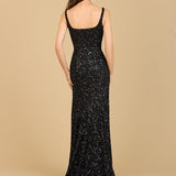 Sweetheart Neckline, Beaded Gown with Slit