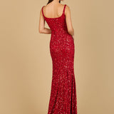 Sweetheart Neckline, Beaded Gown with Slit