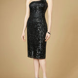 One Shoulder Midi Cocktail Dress - OUTLET