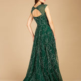 V-Neck Beaded Ball Gown OUTLET