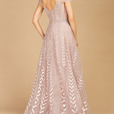 Cap Sleeve Beaded Lace Ballgown
