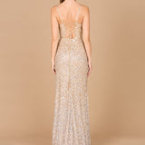 Beaded V Neck Dress with Slit | 29310