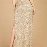 Long Side-Slit Beaded Skirt