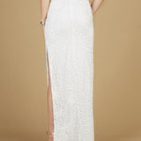 Long Side-Slit Beaded Skirt